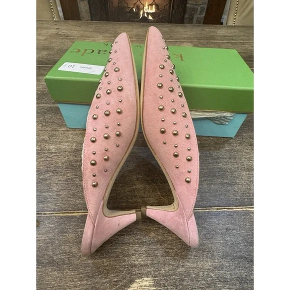 Kate Spade  New York Women's Surie Mules Parisian Pink Slides Size 6. Studded - Picture 6 of 11